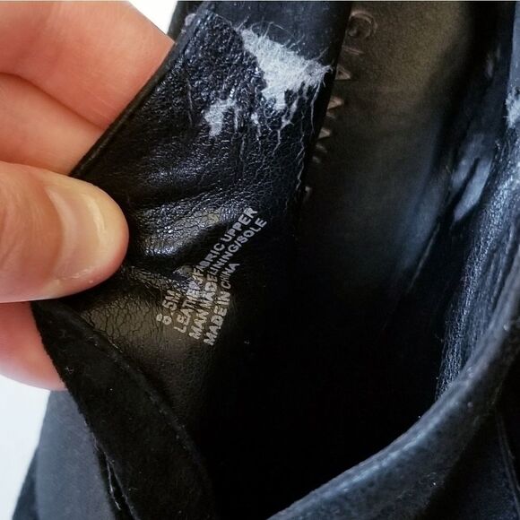 Gianni Bini Leather Black Heeled Booties - Picture 6 of 8